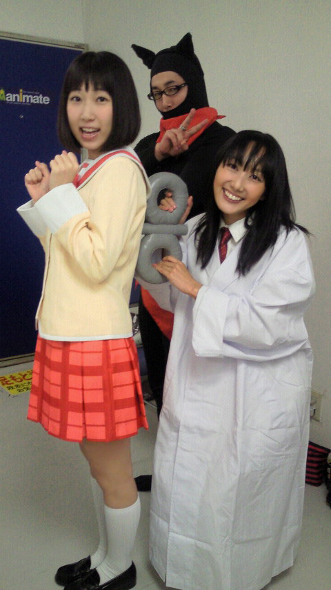 shiraishi minoru, sakamoto, shinonome nano, furuya shizuka, professor shinonome, and 1 more (nichijou)