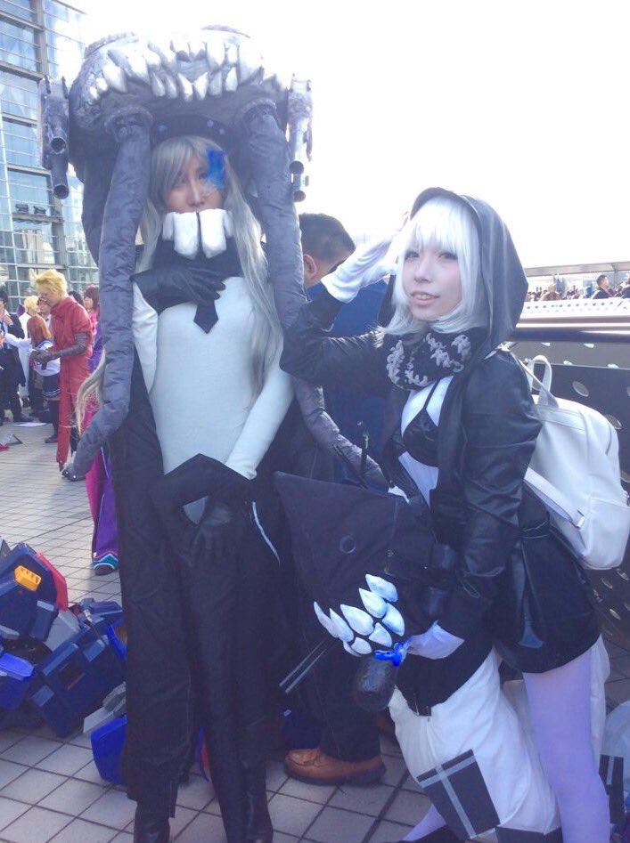 re-class battleship and wo-class aircraft carrier (kantai collection) by 171_cos and ko_keshi_girl