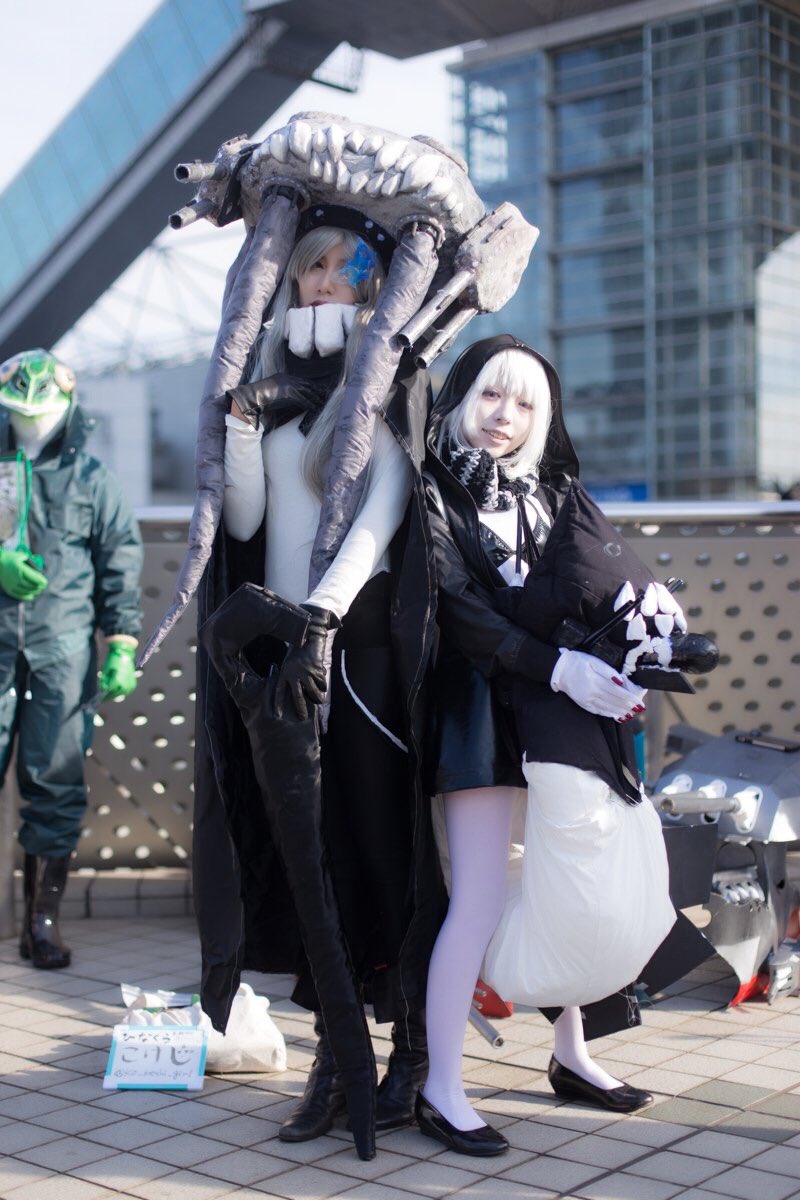 re-class battleship and wo-class aircraft carrier (kantai collection) by 171_cos and ko_keshi_girl