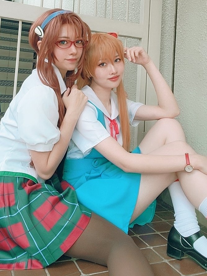 souryuu asuka langley and makinami mari illustrious (neon genesis evangelion and 2 more) by ahsyokuyoku and tatataishi11