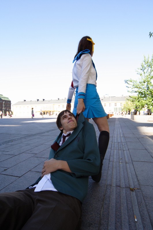 suzumiya haruhi and kyon (suzumiya haruhi no yuuutsu)