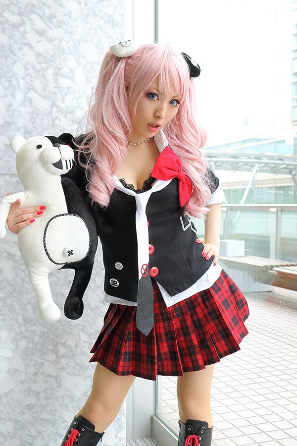 enoshima junko and monokuma (danganronpa and 1 more) by usagicos