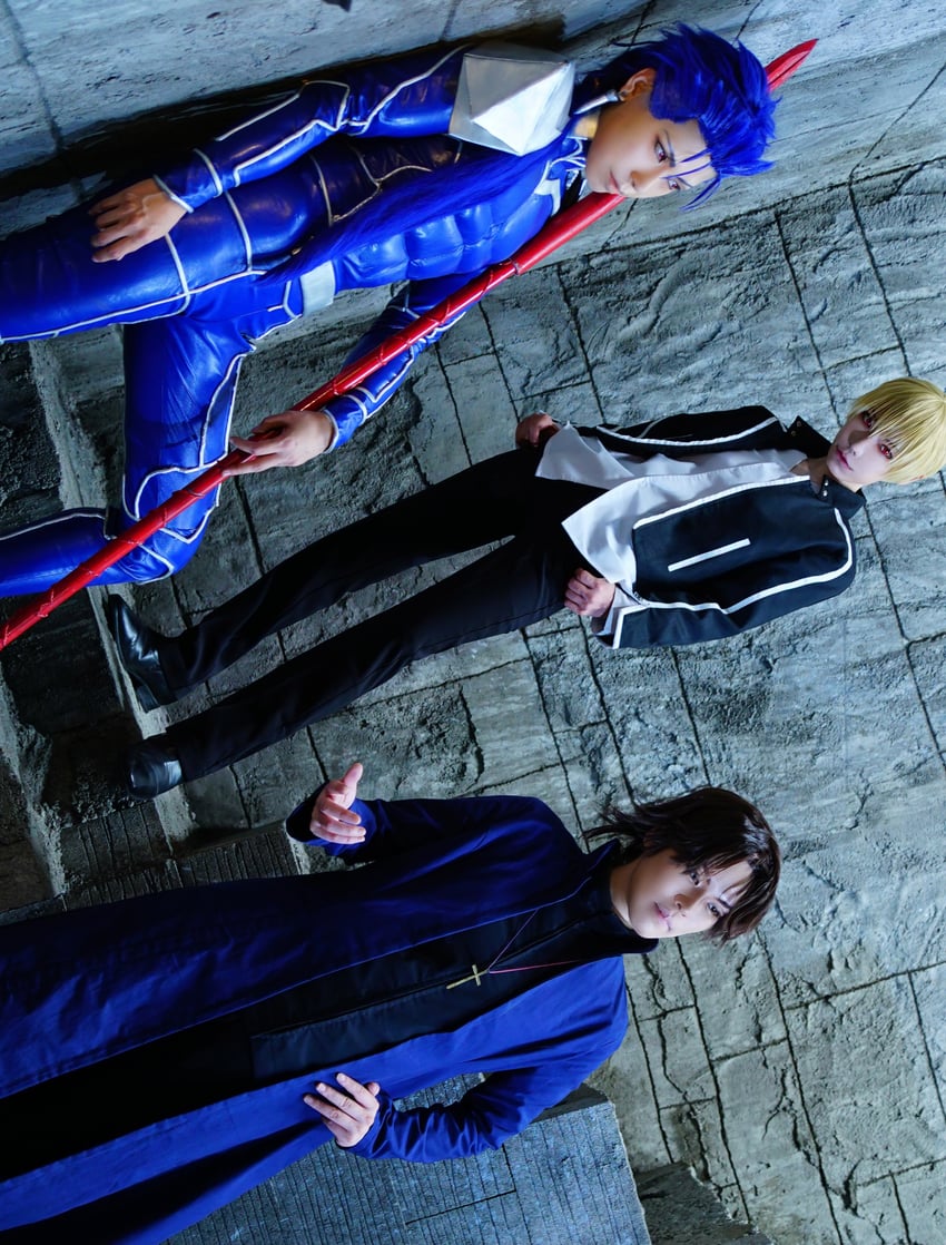 cu chulainn, gilgamesh, and kotomine kirei (fate and 1 more) by mnj_(chikujyo), noshinoxxx, and yakiyakou