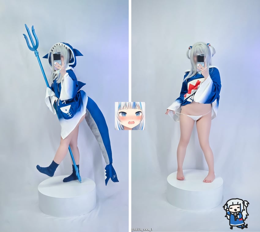 gawr gura (hololive and 1 more) by blue_ming