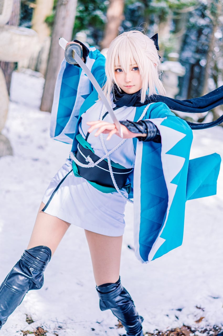 okita souji (fate and 2 more) by kujoamani