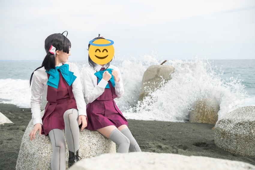 hayanami and fujinami (kantai collection) by ko_keshi_girl, litonagi_(photographer), and mizuna