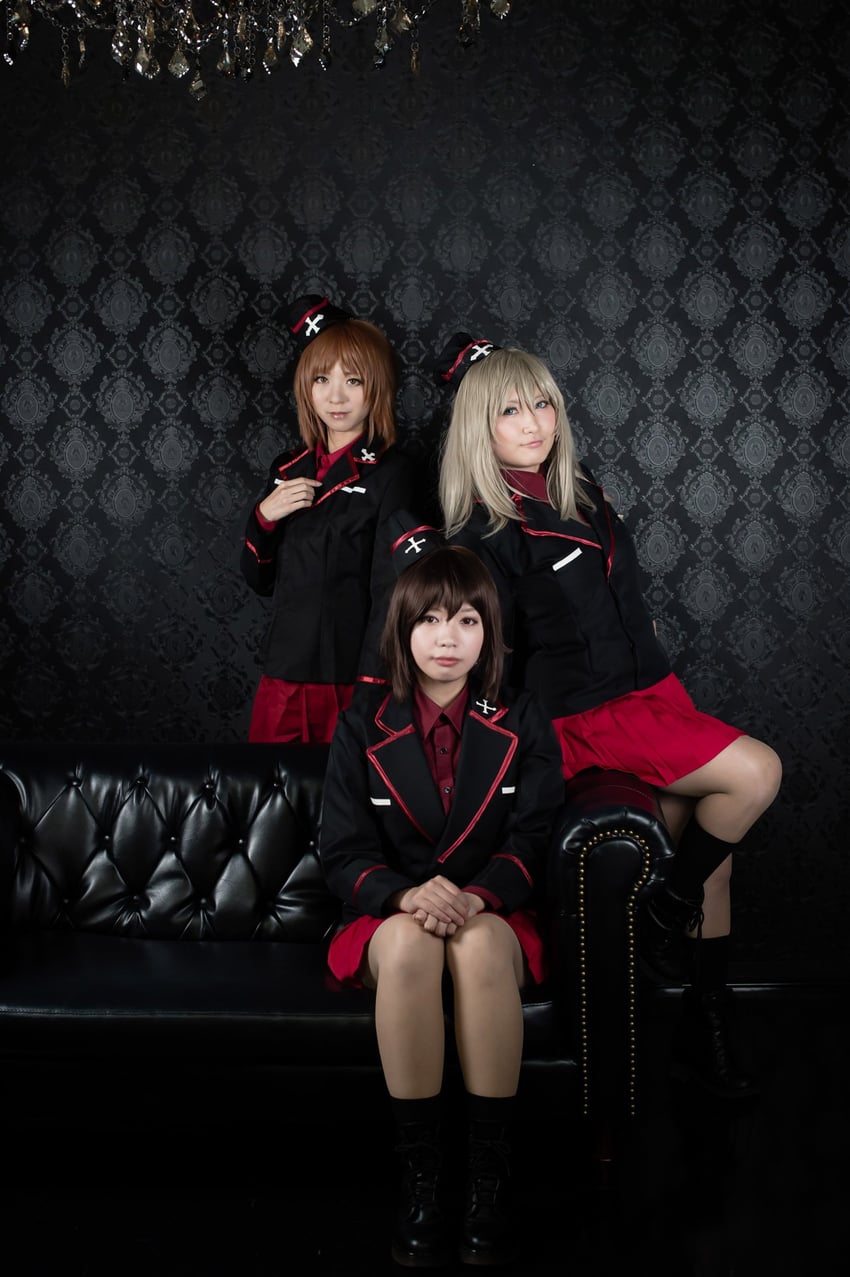 nishizumi maho, nishizumi miho, and itsumi erika (girls und panzer) by litonagi_(photographer), marie_morinaga3, suzuharuna, and tooboe