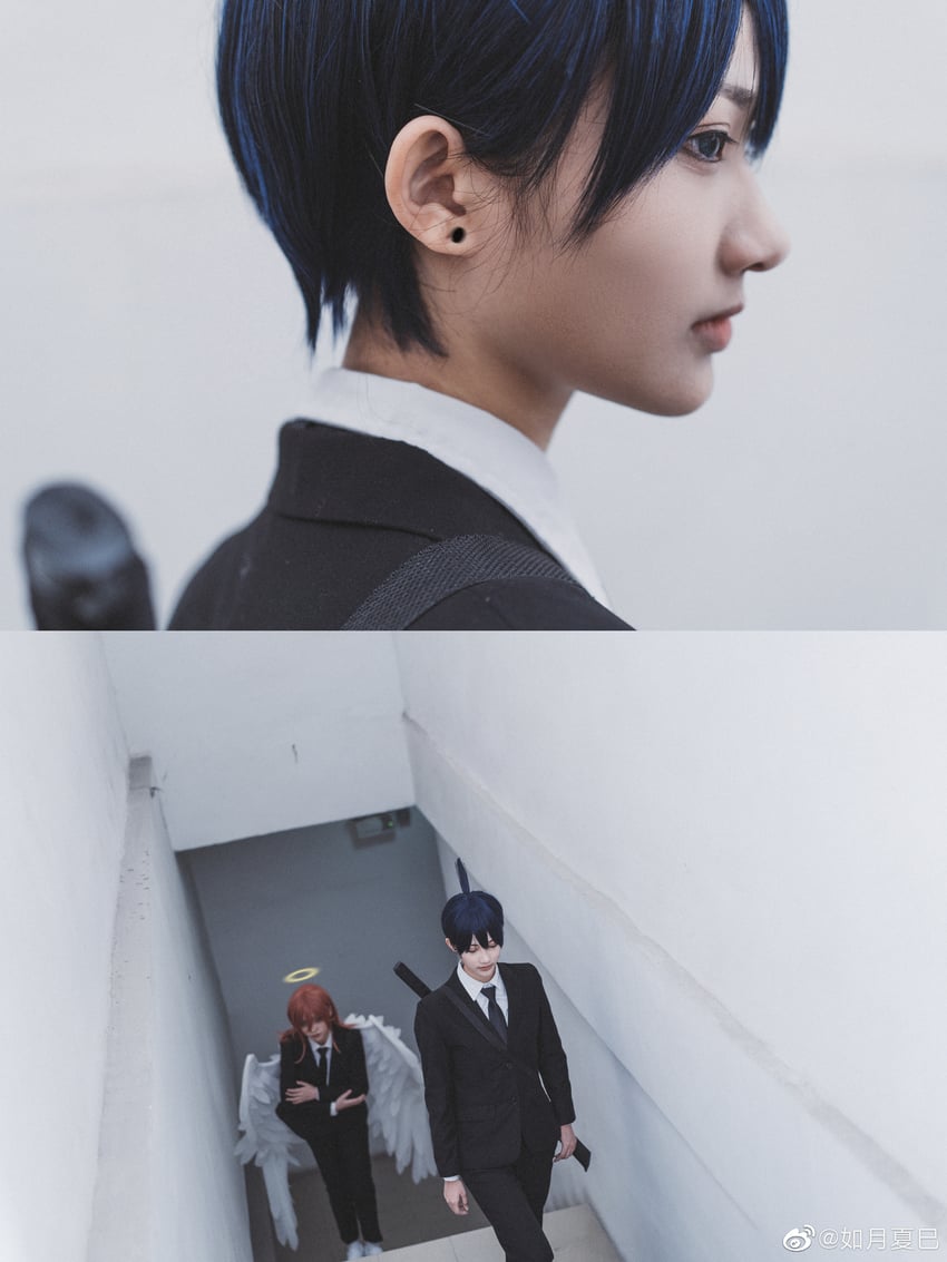 angel devil and hayakawa aki (chainsaw man) by jiqingjiu and kisaragi_natsumi