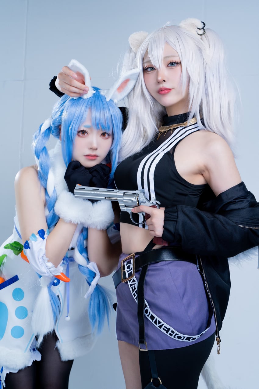 usada pekora and shishiro botan (hololive) by ichihashi_(184ram)