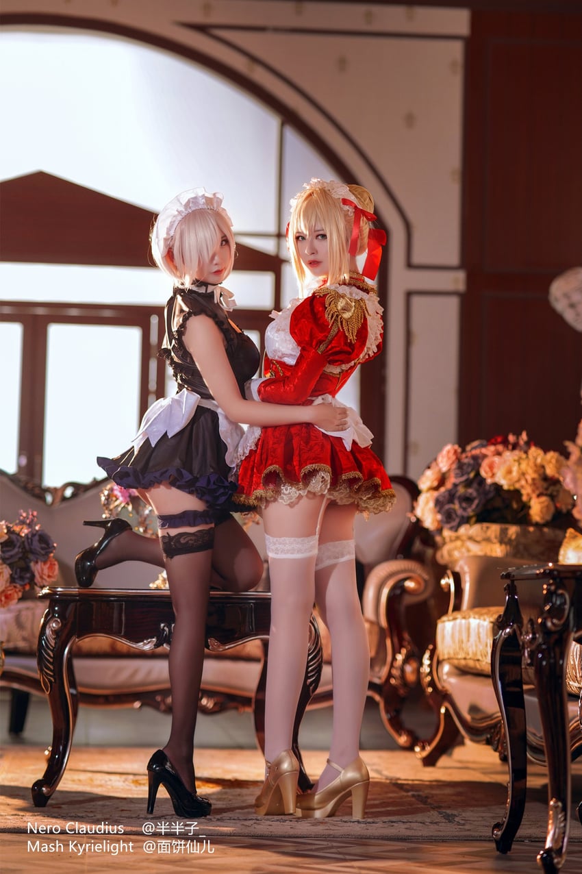 mash kyrielight and nero claudius (fate and 2 more) by banbanko and mianzelizer