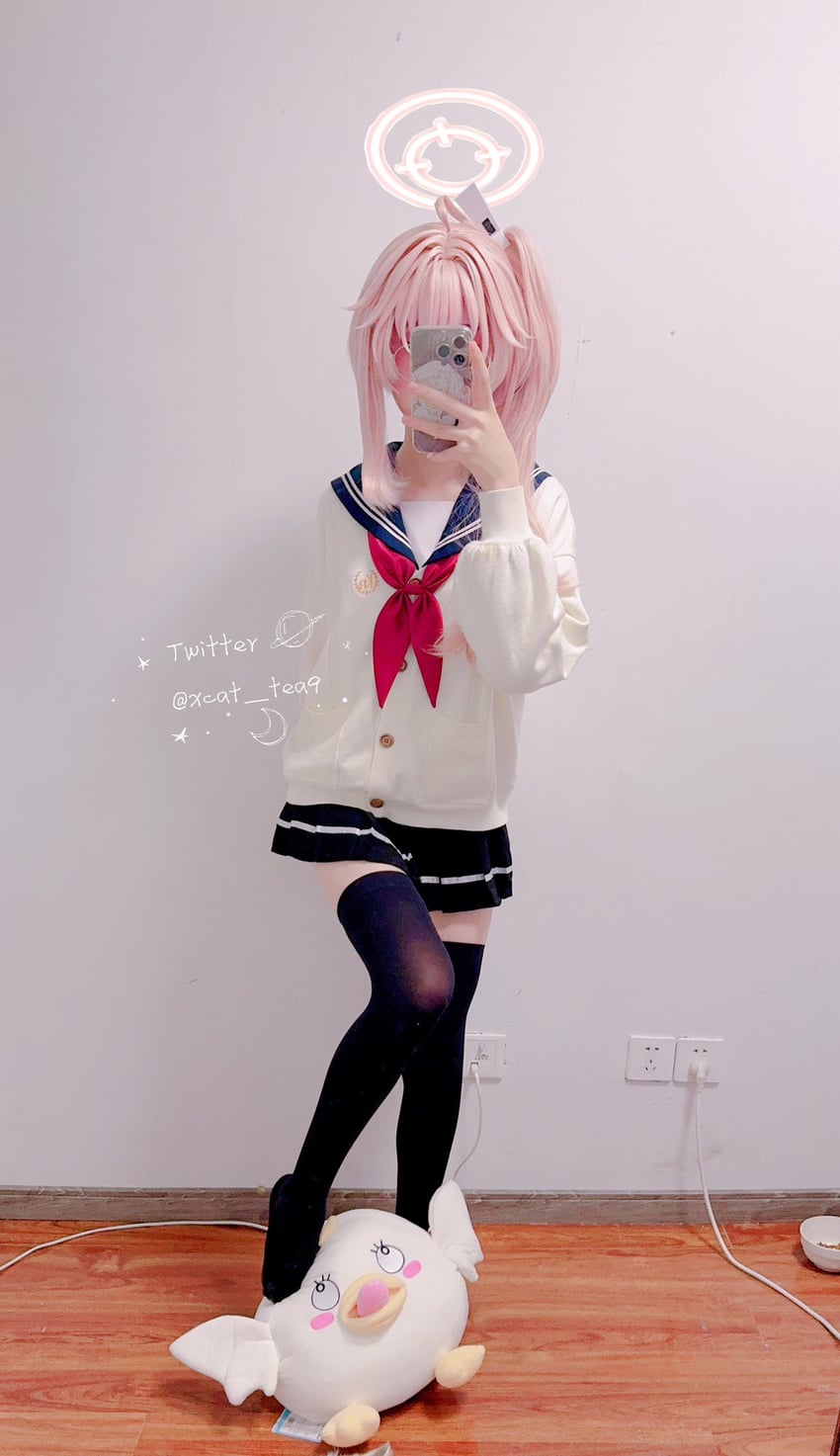 peroro and natsu (blue archive) by xtea_cat9