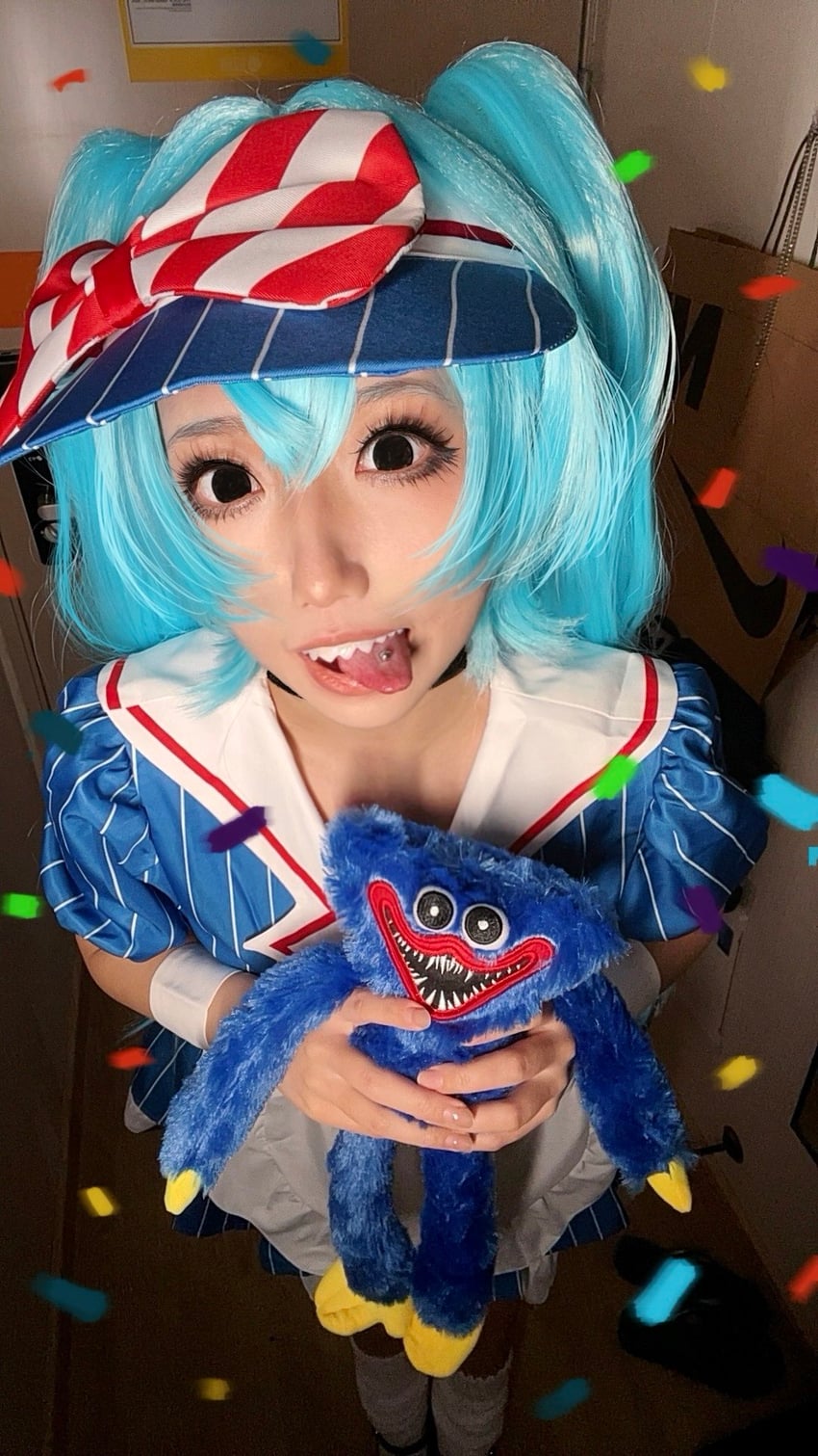 hatsune miku and huggy wuggy (vocaloid and 2 more) by diewalkure