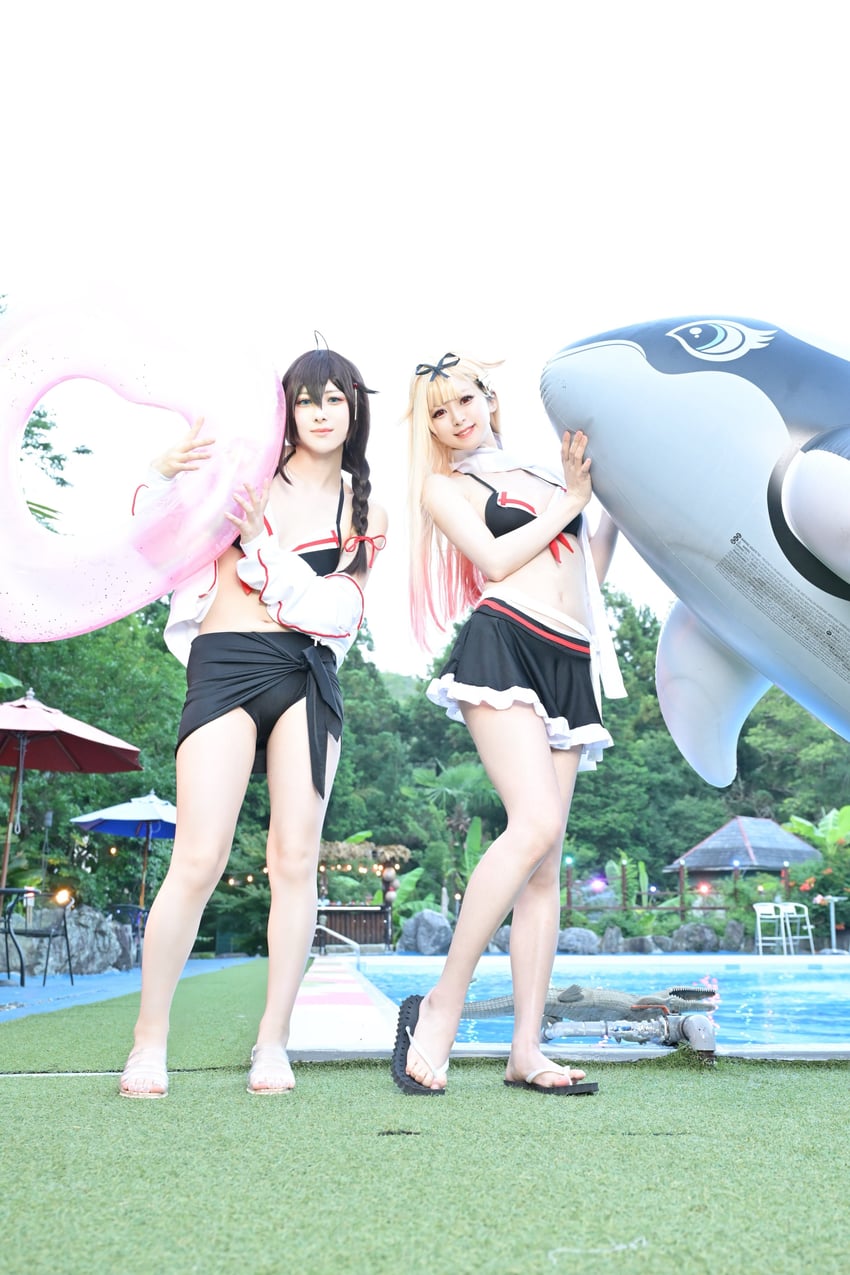 shigure, shigure kai ni, yuudachi, and yuudachi kai ni (kantai collection) by aomura_(aomr_fre) and p_q210