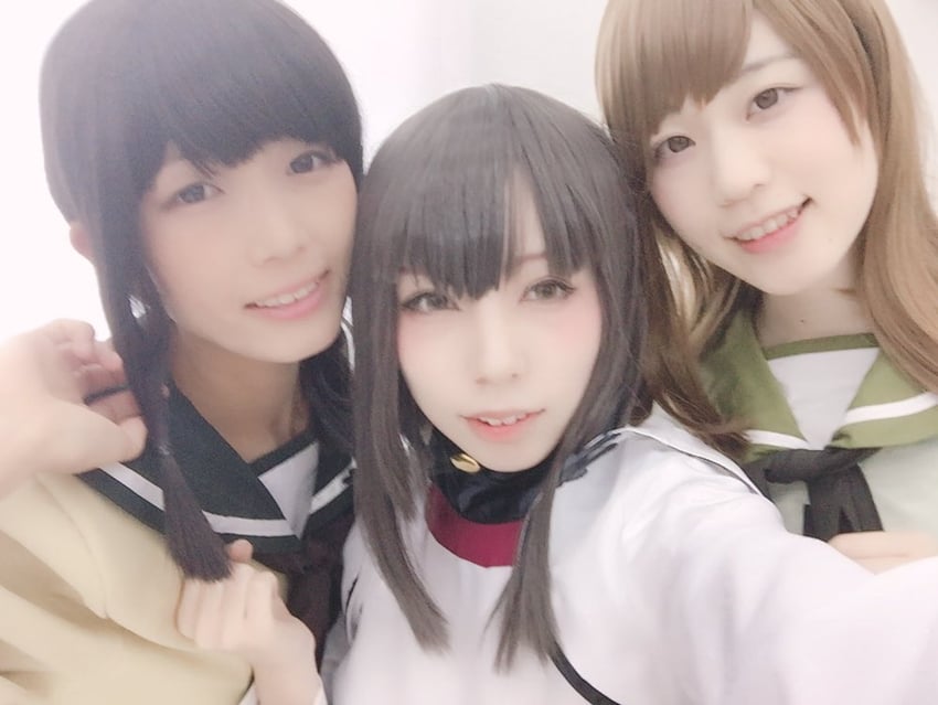 ooi, taihou, and kitakami (kantai collection) by esucos, ko_keshi_girl, and tochi_pikonome