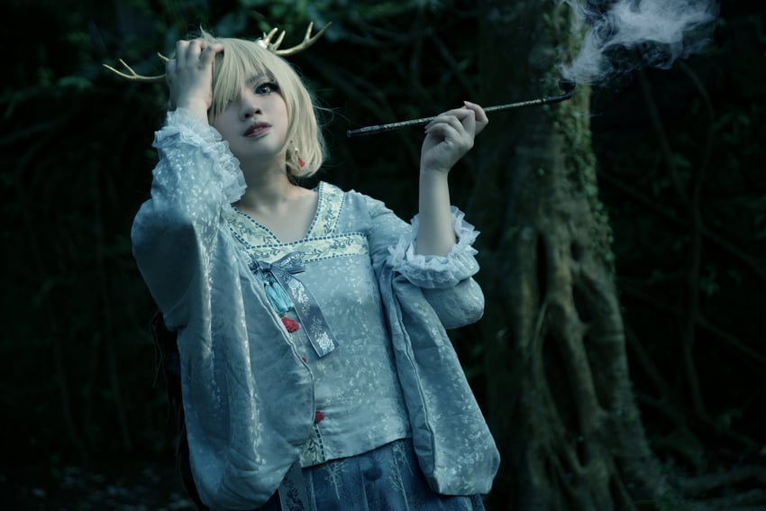 kicchou yachie (touhou) by miskawu_(photographer) and willow_aiko