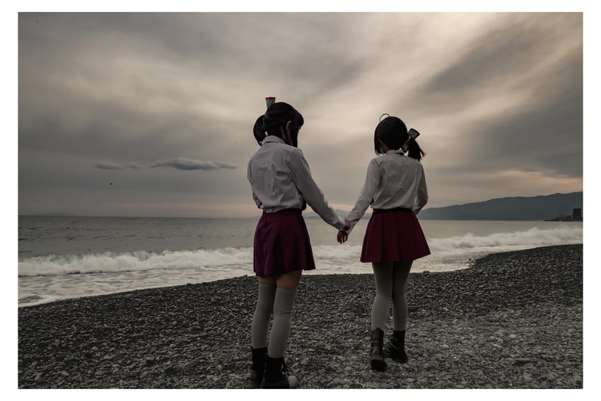 hayanami and fujinami (kantai collection) by ko_keshi_girl, litonagi_(photographer), and mizuna