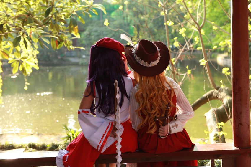 jacket girl and label girl (touhou and 1 more) by organastella