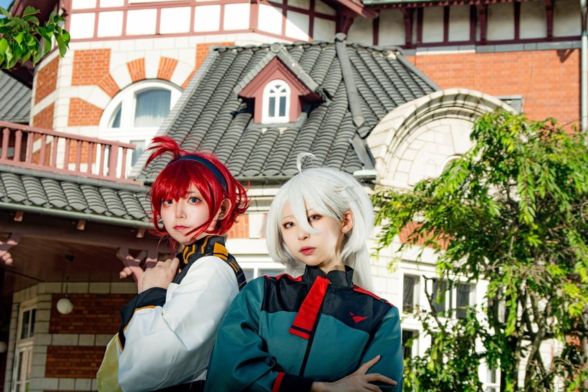 miorine rembran and suletta mercury (gundam and 1 more) by echo_11 and satou_yukino