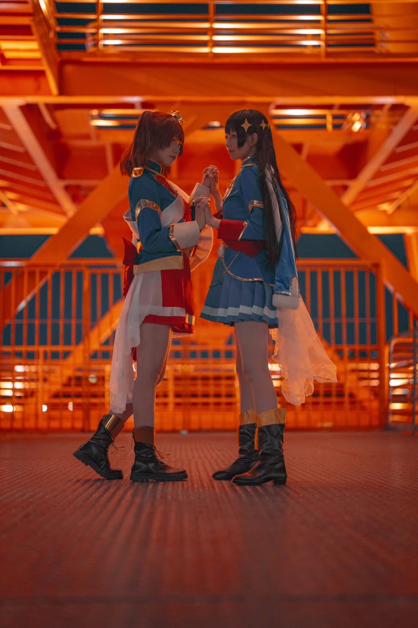 aijou karen and kagura hikari (shoujo kageki revue starlight) by xiao_bing_cui_niao and yanle_ge_chu