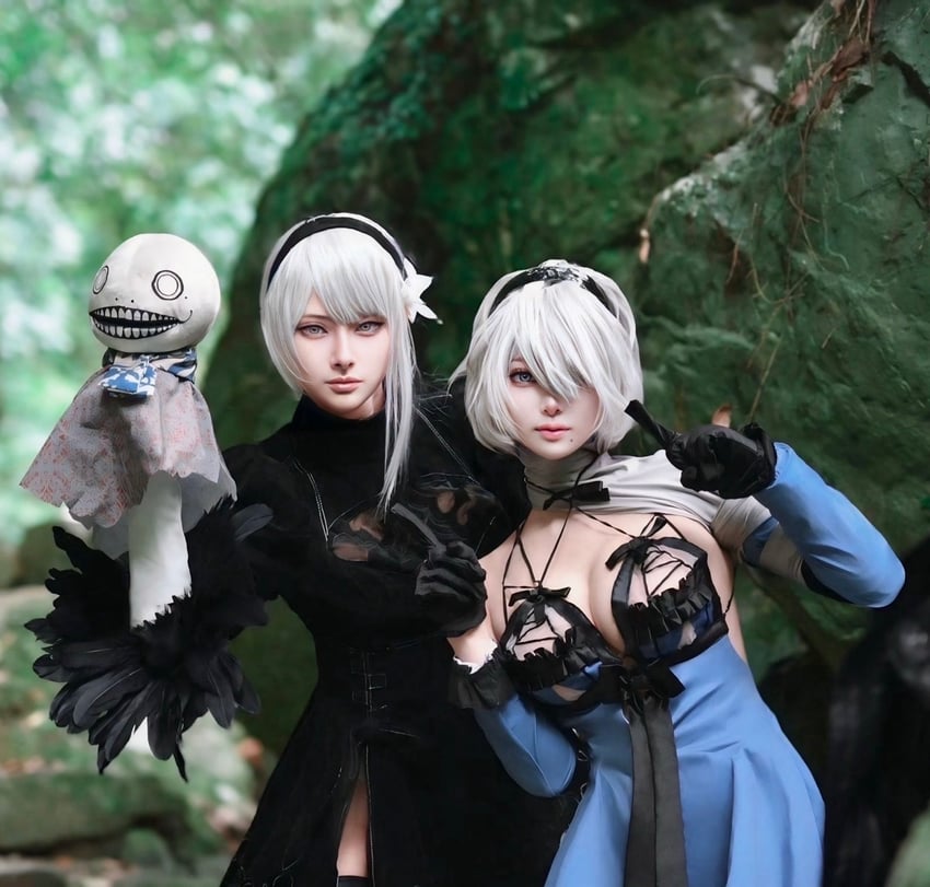 2b, kaine, and emil (nier) by puutin_cos and tyytyytyyyy