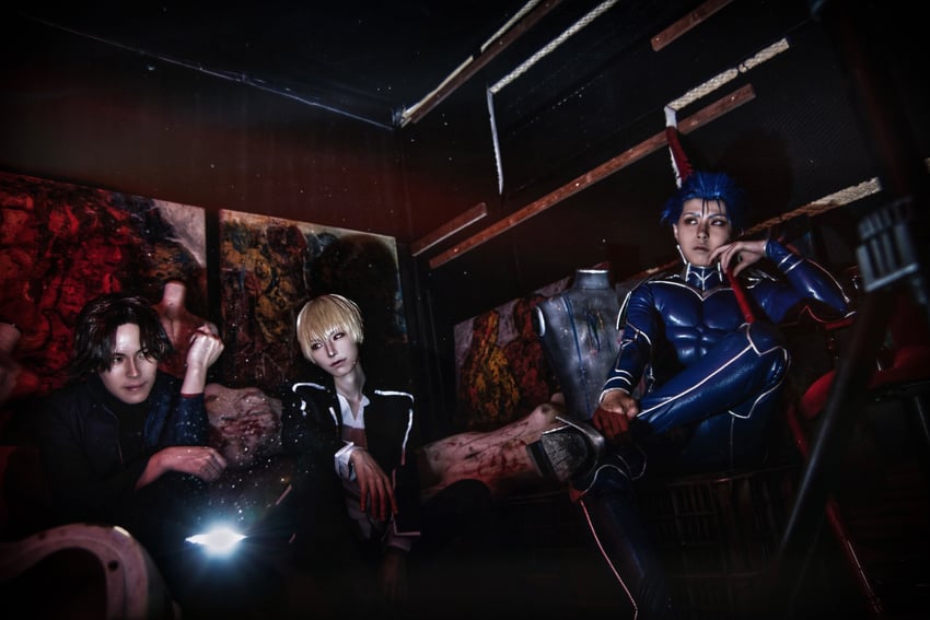 cu chulainn, gilgamesh, and kotomine kirei (fate and 1 more) by mnj_(chikujyo), noshinoxxx, and yakiyakou