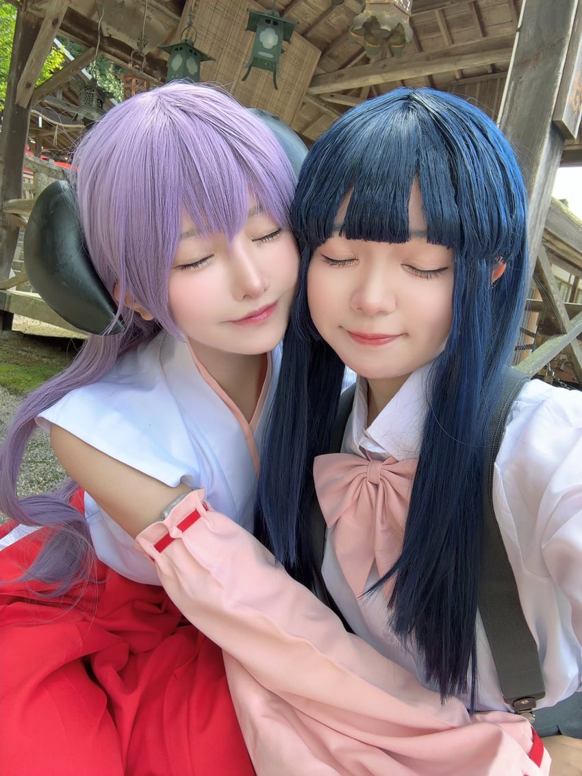 furude rika and hanyuu (higurashi no naku koro ni) by pomeranian_83 and sukiyaki_gohan