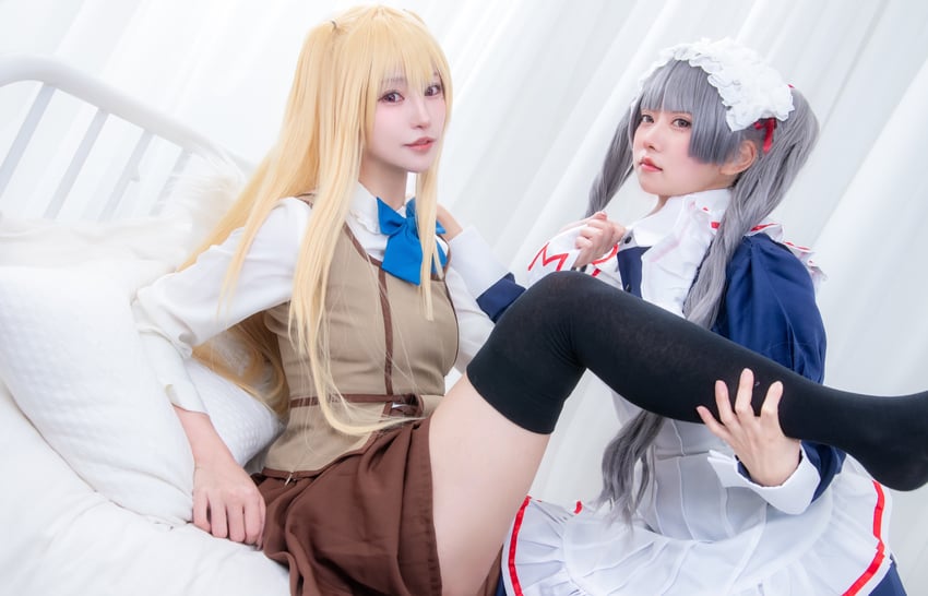 shinouji matsurika and shidou mariya (maria holic) by pomeranian_83 and sukiyaki_gohan