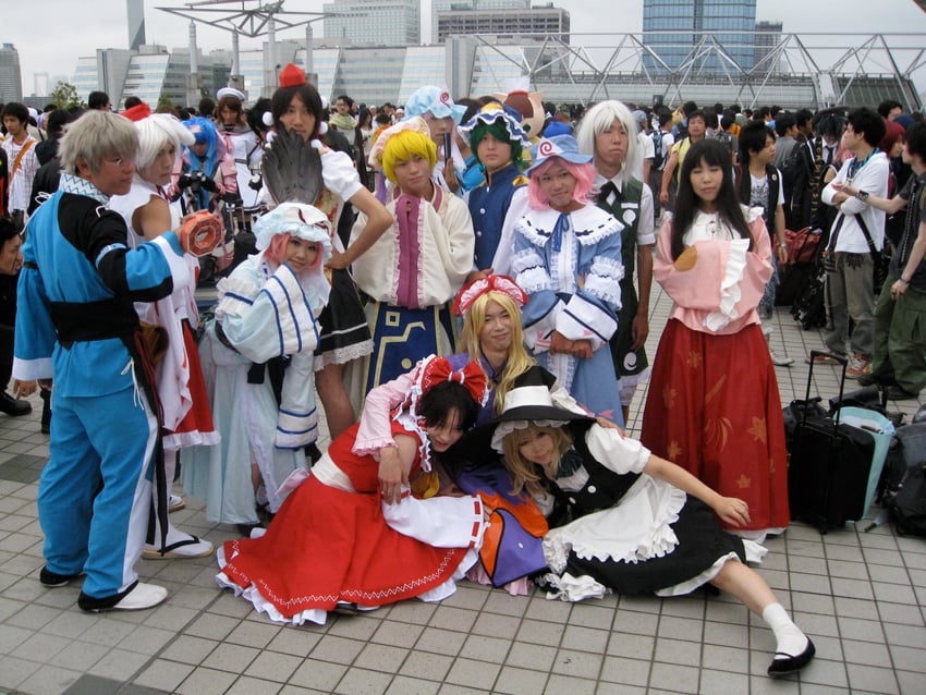 hakurei reimu, kirisame marisa, konpaku youmu, yakumo yukari, shameimaru aya, and 6 more (touhou)