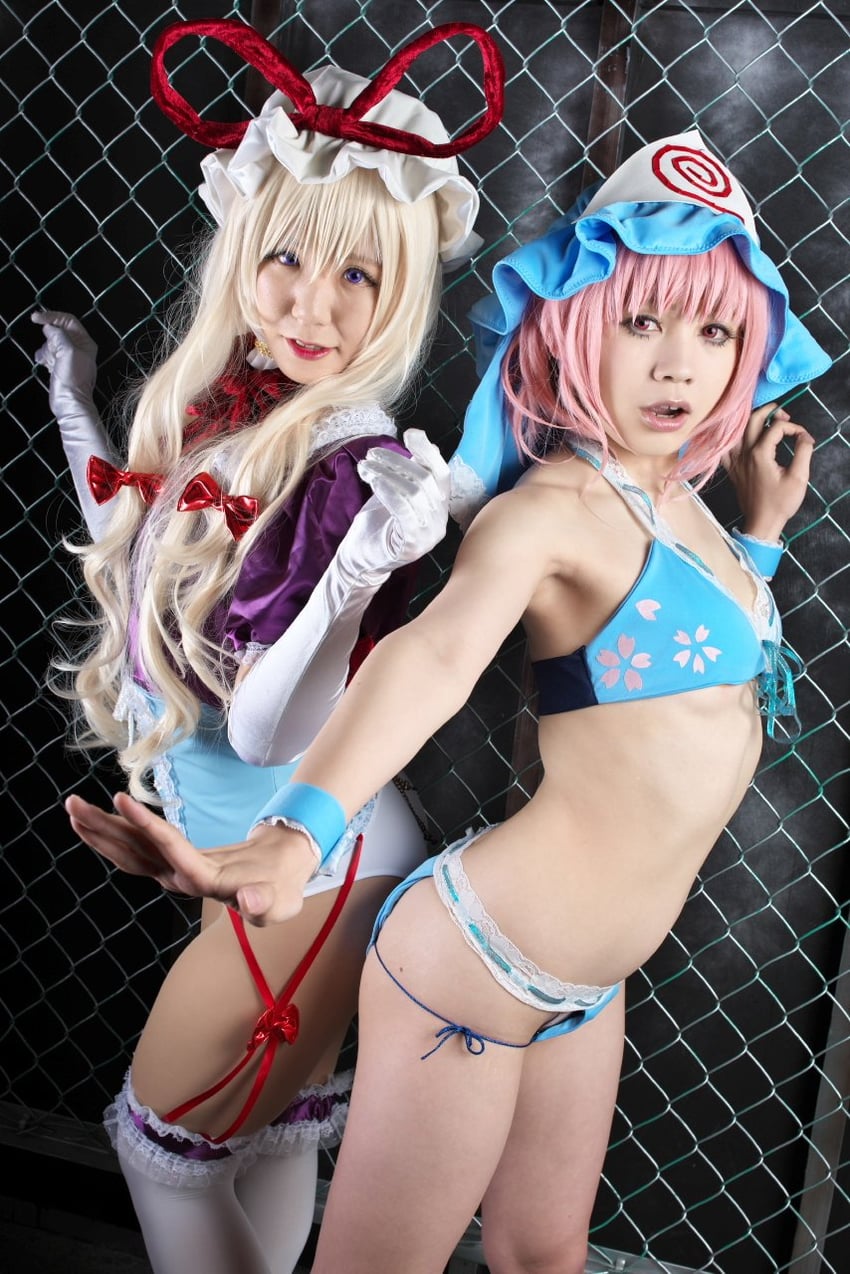 yakumo yukari and saigyouji yuyuko (touhou and 1 more) by c_hina_a, franxxxmelty, and jerom5121_(photographer)