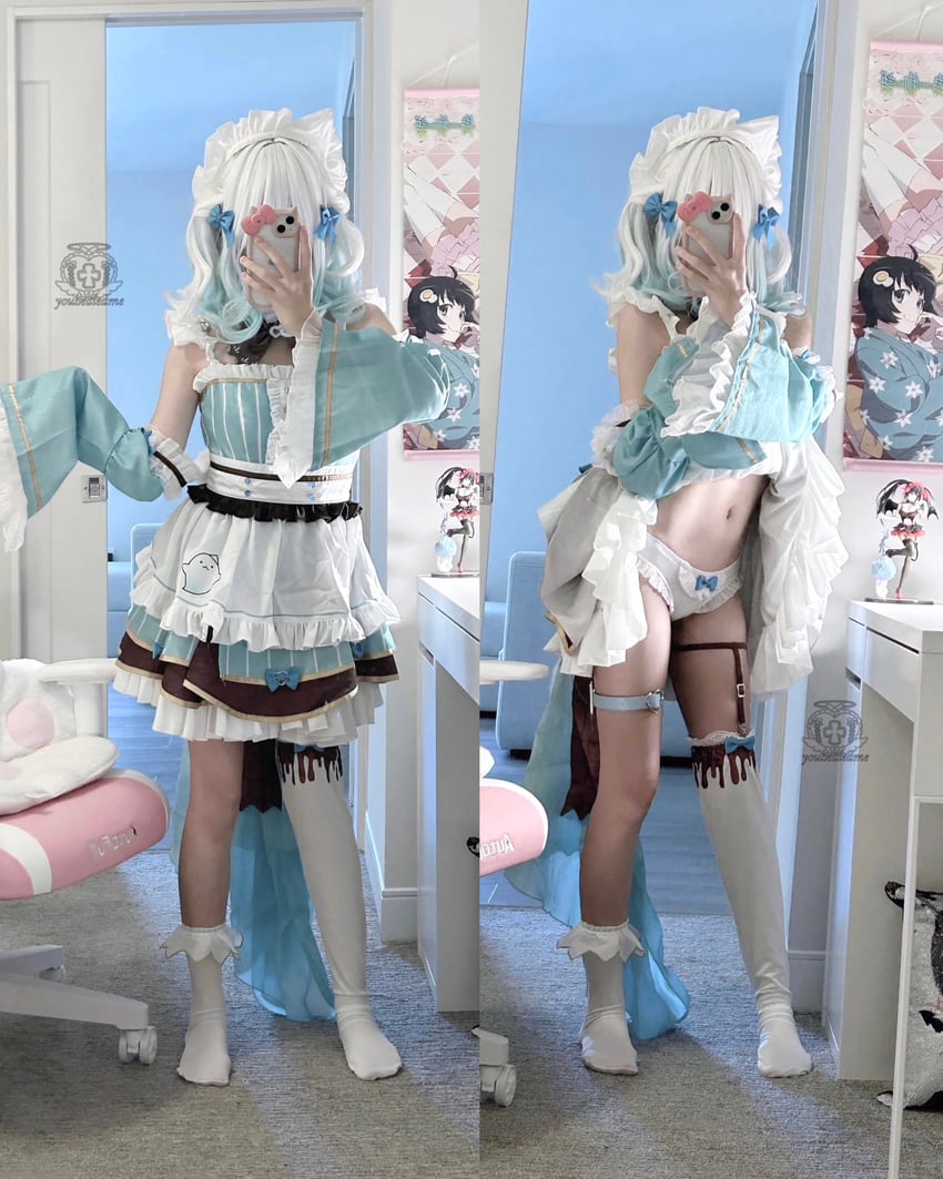 tokisaki kurumi and mint fantome (indie virtual youtuber and 1 more) by enwyu