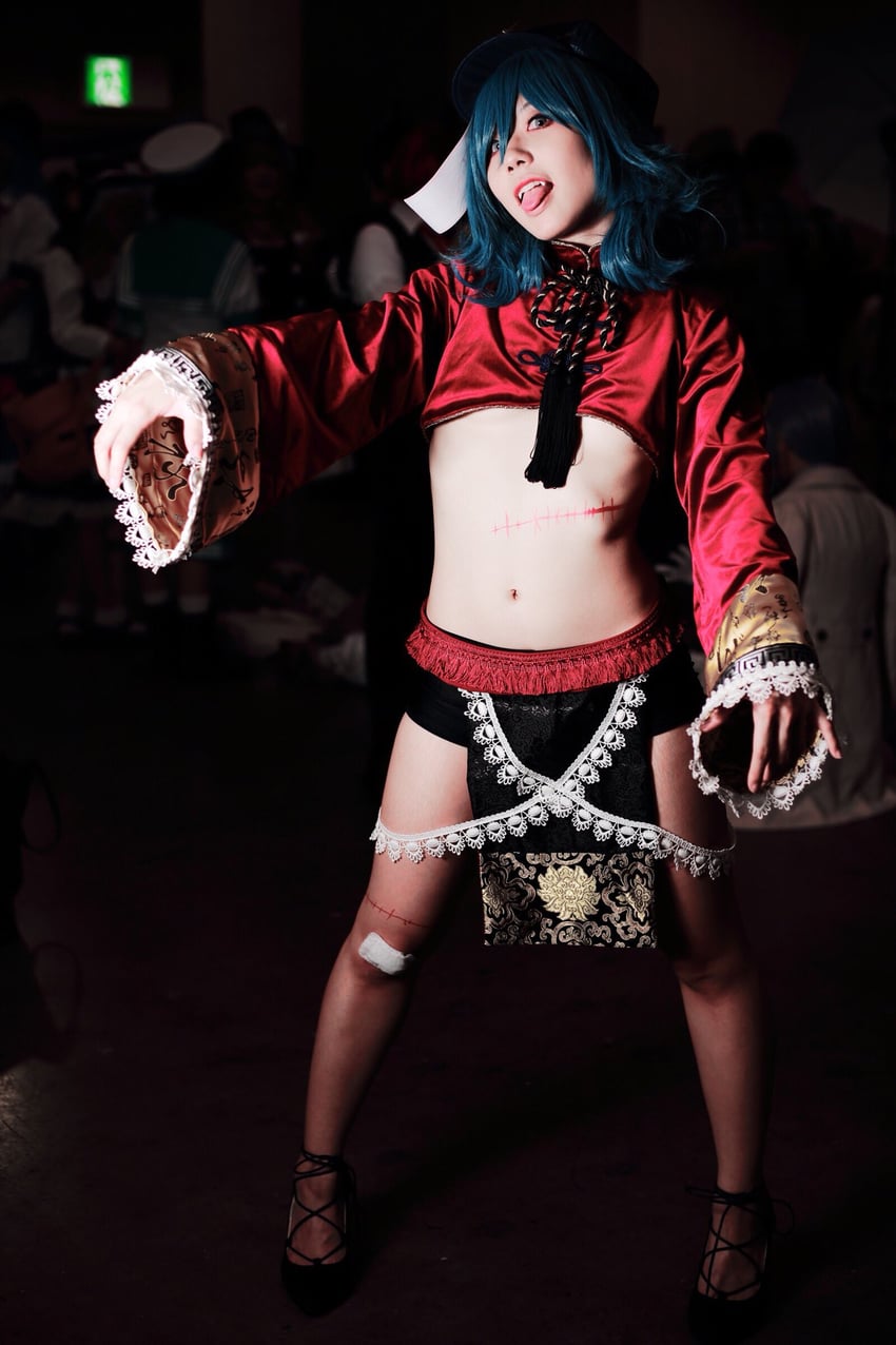 miyako yoshika (touhou) by pokersont_(photographer) and uzu_(xxuzu97xx)