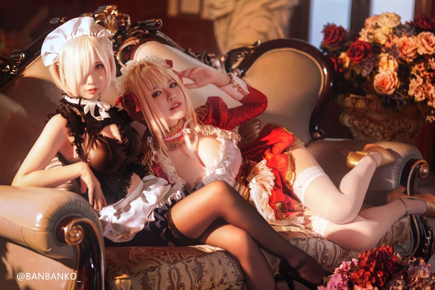 mash kyrielight and nero claudius (fate and 2 more) by banbanko and mianzelizer