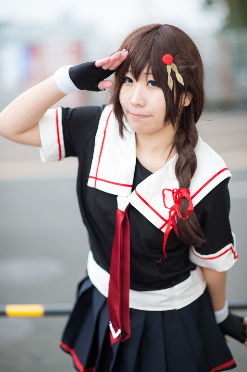 shigure and shigure kai ni (kantai collection) by litonagi_(photographer) and riesilvia