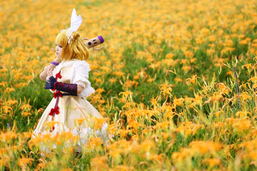 joutouguu mayumi (touhou) by miskawu_(photographer) and willow_aiko