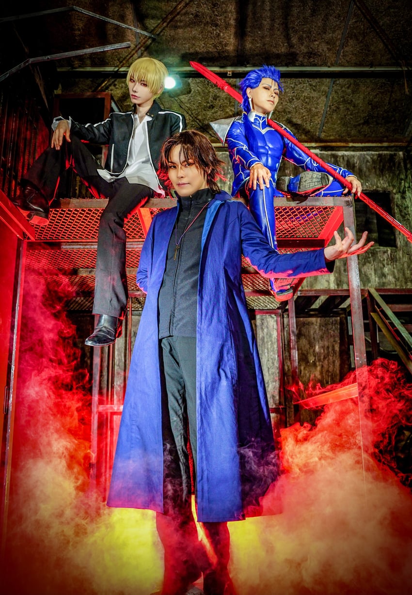 cu chulainn, gilgamesh, and kotomine kirei (fate and 1 more) by mnj_(chikujyo), noshinoxxx, and yakiyakou