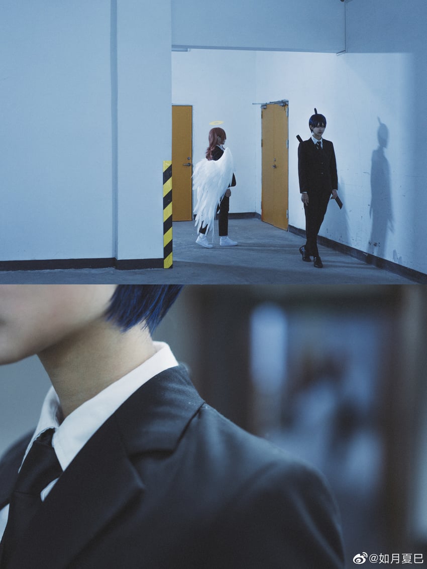 angel devil and hayakawa aki (chainsaw man) by jiqingjiu and kisaragi_natsumi