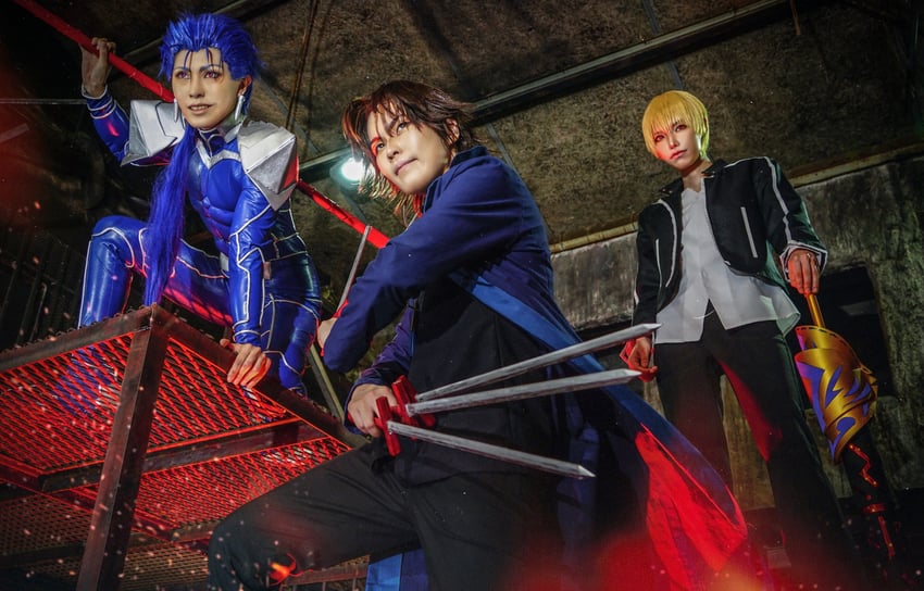 cu chulainn, gilgamesh, and kotomine kirei (fate and 1 more) by mnj_(chikujyo), noshinoxxx, and yakiyakou