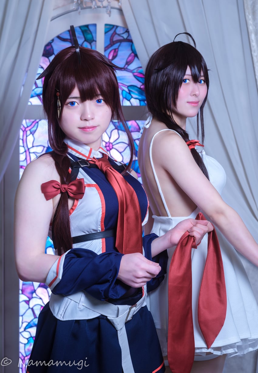 shigure and shigure kai san (kantai collection) by aomura_(aomr_fre) and shiratama_(matcos_feli_)