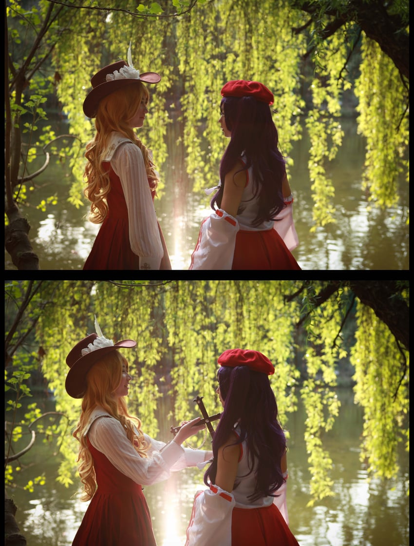 jacket girl and label girl (touhou and 1 more) by organastella