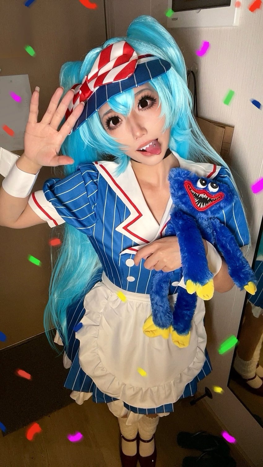 hatsune miku and huggy wuggy (vocaloid and 2 more) by diewalkure