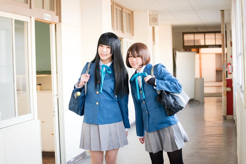 akiyama mio and hirasawa yui (k-on!) by oohisa and ymnnkn_okura