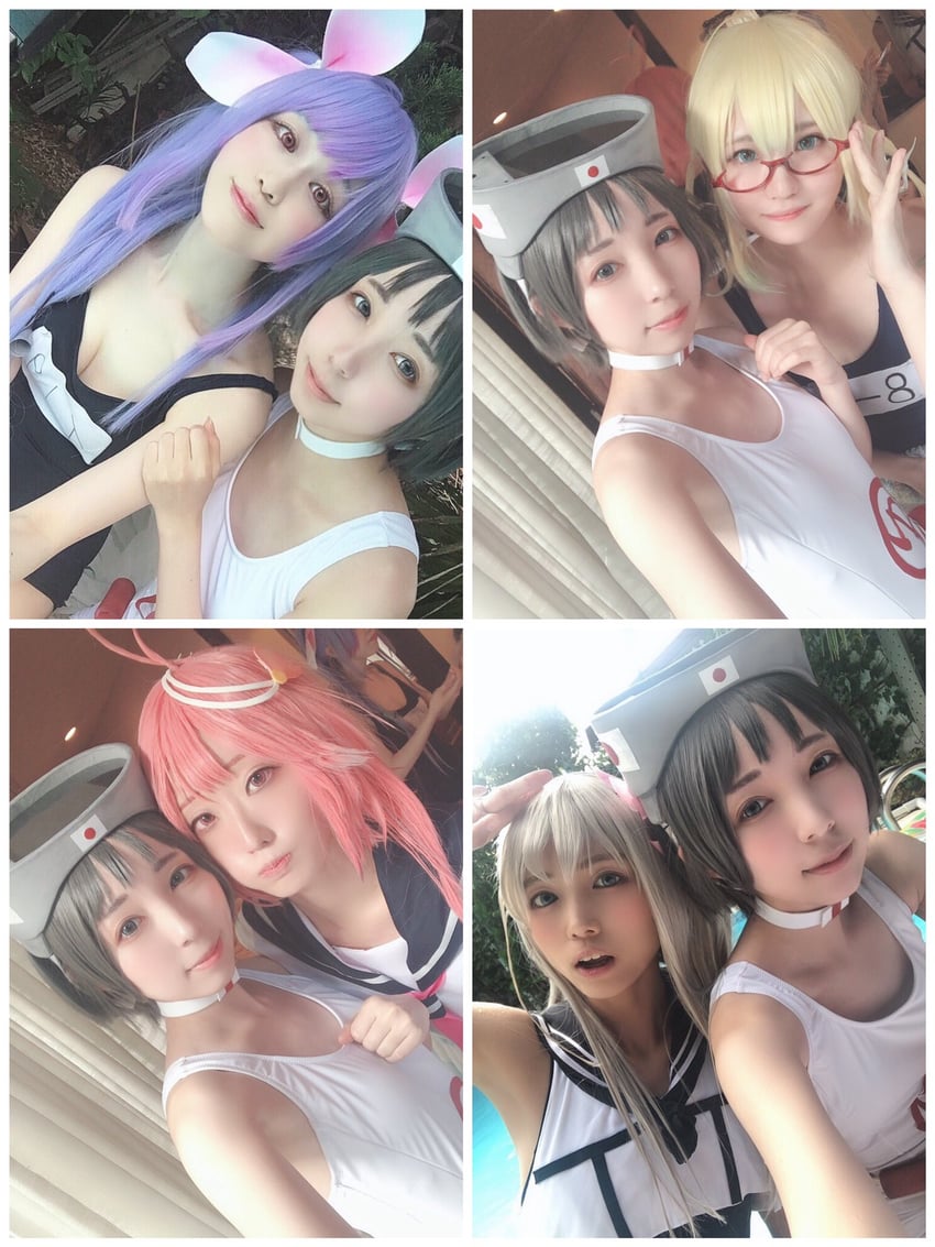 maru-yu, i-58, i-19, ro-500, and i-8 (kantai collection) by esucos, ko_keshi_girl, litonagi_(photographer), mizuna, and tochi_pikonome