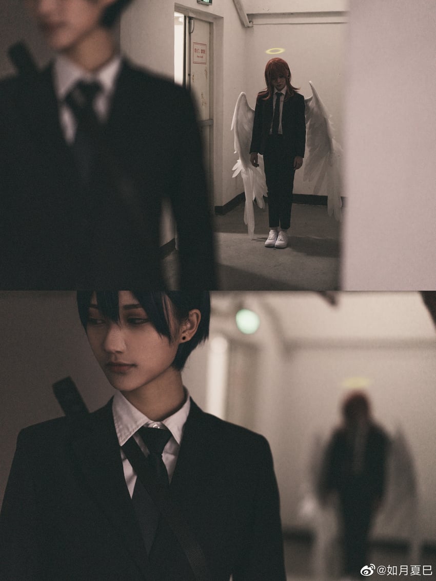 angel devil and hayakawa aki (chainsaw man) by jiqingjiu and kisaragi_natsumi