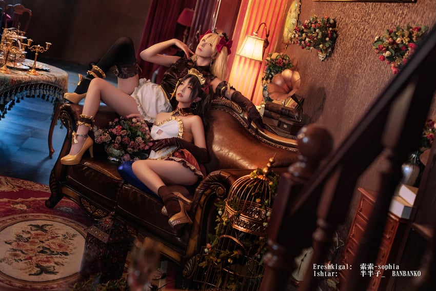 ishtar and ereshkigal (fate and 1 more) by banbanko and sophia_kotokoyo