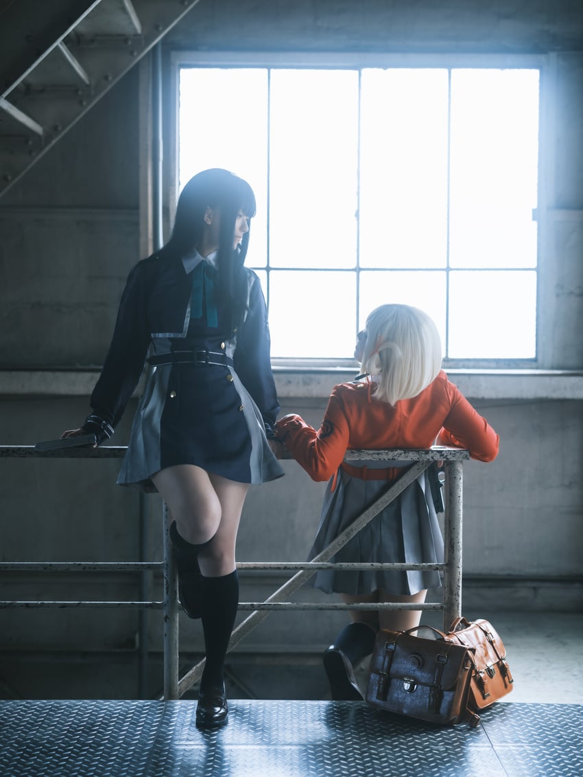 inoue takina and nishikigi chisato (lycoris recoil) by 884_(photographer), akana, and sashimi_(sa4miii)