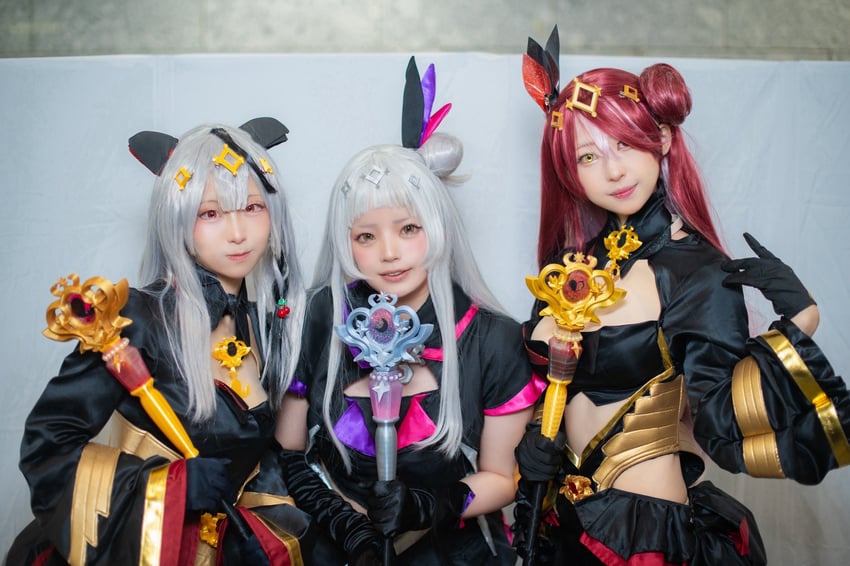 houshou marine, sakamata chloe, and murasaki shion (hololive and 1 more) by echo_11, min0u0n, and utakata_iroha