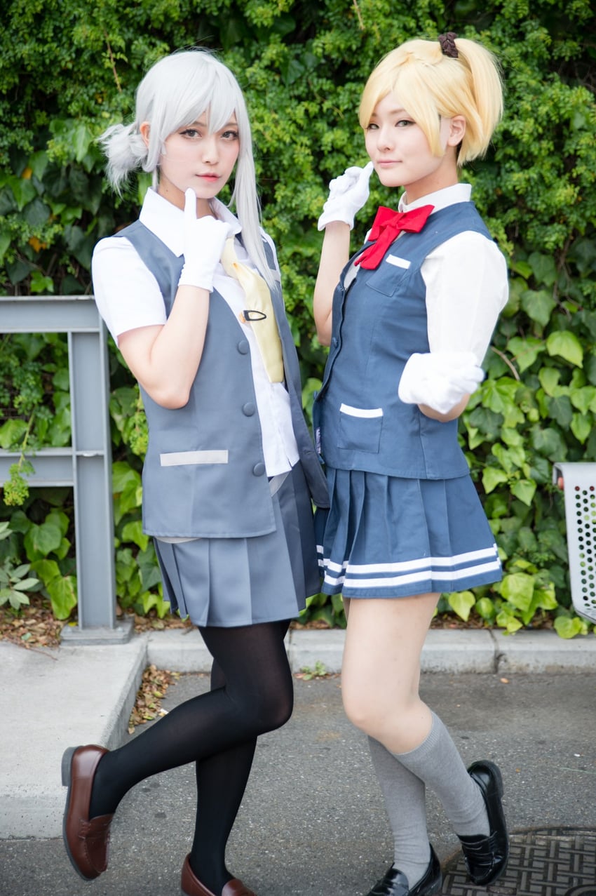 nowaki and maikaze (kantai collection) by 99tkmo and litonagi_(photographer)