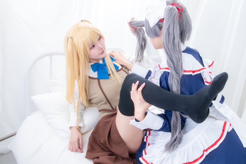 shinouji matsurika and shidou mariya (maria holic) by pomeranian_83 and sukiyaki_gohan