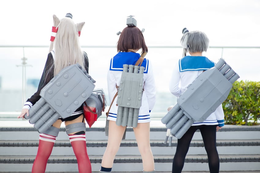 tokitsukaze, yukikaze, and amatsukaze (kantai collection) by lara4321 and litonagi_(photographer)