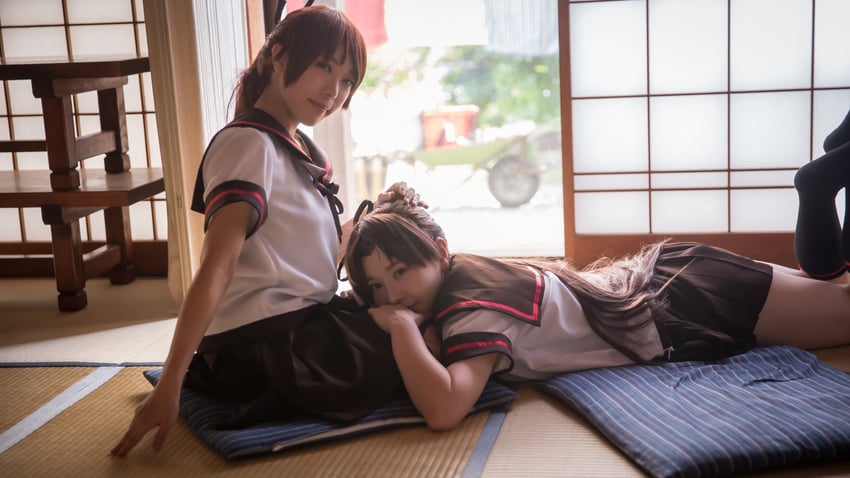 shikinami, ayanami, shikinami kai ni, and ayanami kai ni (kantai collection) by gamasanmk2 and tunatanaka